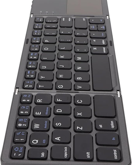 Gugxiom Foldable Wireless Keyboard with Touchpad, Foldable Design 63 Keys BT 3.0 Keyboard for Smartphone Tablet Laptop Travel, Mute, Pocket Size, USB Charging (Dark Gray)