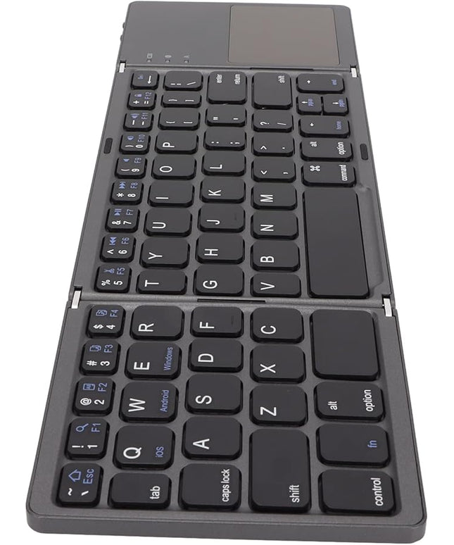 Gugxiom Foldable Wireless Keyboard with Touchpad, Foldable Design 63 Keys BT 3.0 Keyboard for Smartphone Tablet Laptop Travel, Mute, Pocket Size, USB Charging (Dark Gray)