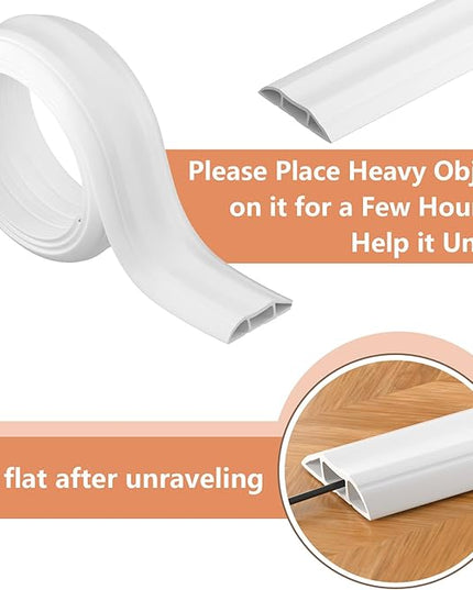AGPTEK Heavy Duty Floor Cable Cover Cable Protector, 6.5 Ft Floor Cord Protector 3 Channels Floor Cord Cover (Mid Channel 0.93") Contains Cords, Cables and Wires, Good for Office, Home, or Outdoor