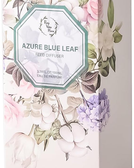Orelune Reed Diffuser Set, 3.4 fl oz - Refreshing Home Fragrance with Sticks - Long-Lasting Scented Oil Reed Diffuser for Bedroom, Living Room, Bathroom Shelf Decor (Azure Blue Leaf)