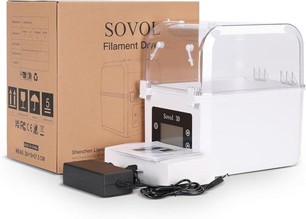Sovol Filament Dryer 2025, SH01 Filament Dehydrator 3D Printer Spool Holder with Upgraded Fan, Dry Box for Keeping Filament Dry, Compatible with 1.75mm, 2.85mm PLA PETG TPU ABS