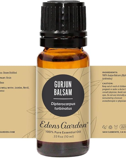Edens Garden Gurjun Balsam Essential Oil- 100% Pure Premium Grade, Undiluted, Natural, Therapeutic, Aromatherapy, The Best for Diffuser, Skin, Face, Kid Safe 10 ml (.33 fl oz)
