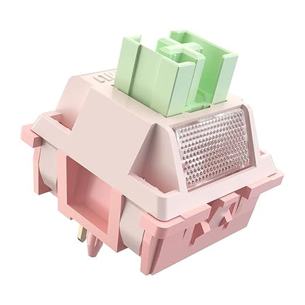 Outemu White Peach V3 Pro Slient Switches,5 Pin 40gf Quiet Pre-lubed Dustproof Linear Switch,Suitable for MX Mechanical Gaming Keyboards(108Pcs)