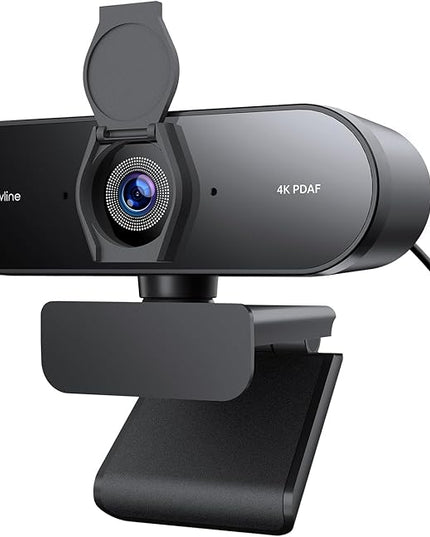 N newline 4K Webcam for PC, PDAF/CDAF Autofocus, 1080P@60FPS, 79° FOV, Auto Light Correction, 2 Noise Reduction Mics, Privacy Cover, USB-A, Streaming Camera for Skype, Teams, Online Meeting, NewEye 62