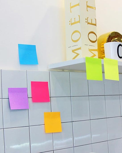 (24 Pack) Sticky Notes 3x3 in Post Bright Stickies Colorful Super Sticking Power Memo Pads, Strong Adhesive, 74 Sheets/pad