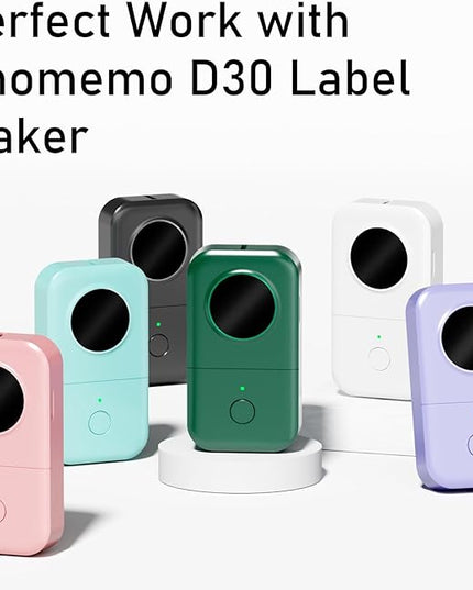 Phomermo D30 Label Maker Tape, Black on Cream White with Glitter Transparent Label Sticker Thermal Paper Self-Adhesive, 14 x 40mm (1/2" x11/2) 160 Tapes/Roll, 3 Rolls for D30 D35 Q30 Q30S Q31 D30Pro