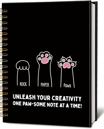 Funny Cat Paws Notebook, Cats Lover Gifts Notebooks for Note Taking, Cats Mom Lady Gifts for Women Journal, Cute Kitten Journals for Writing, Cat Office Supplies, 5.5x8.3 Inch