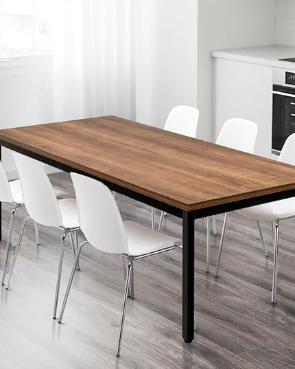 Large Table 35x70 Inches Computer Desk/Dining Table, Office Desk Sturdy Writing Workstation for Home Office Modern Simple Sturdy Laptop Study Table- Walnut