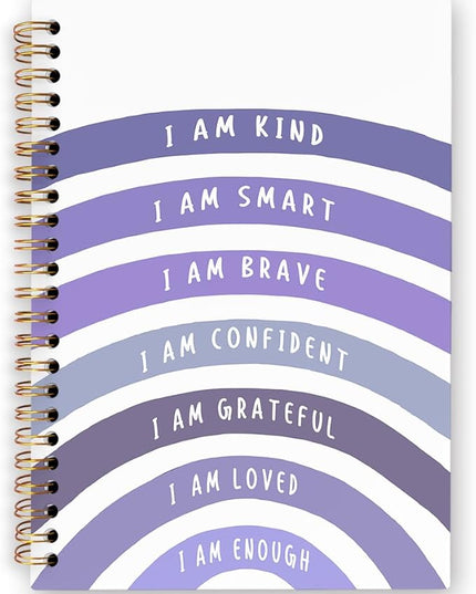 dvhdajed I Am Kind Positive Spiral Notebook, Motivational Journaling Notebooks, Purple Inspirational Spiral Journal for Girls Women, Positive Affirmations Gifts Office School Supplies, 5.5x8.3 In
