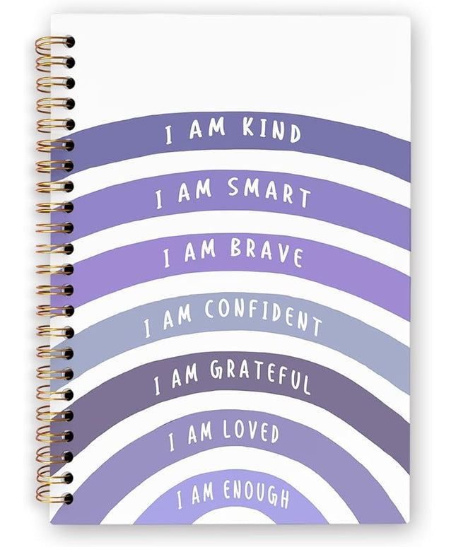 dvhdajed I Am Kind Positive Spiral Notebook, Motivational Journaling Notebooks, Purple Inspirational Spiral Journal for Girls Women, Positive Affirmations Gifts Office School Supplies, 5.5x8.3 In