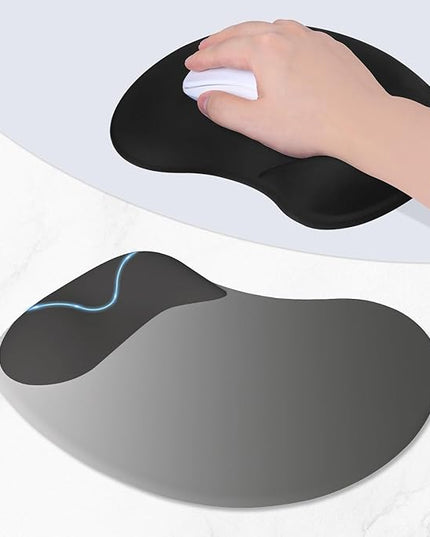 ITNRSIIET Ergonomic Mouse Pad, Cushioned Gel Wrist Rest, Non-Slip Base, Smooth Surface, Cute Multi-Color, 9.5 x 8.2 in, Gray Gradient