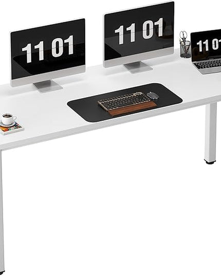 Need 63 Inch Large Computer Desk - Modern Simple Style Home Office Desk Gaming Desk, Basic Writing Table for Study Student, White Desk