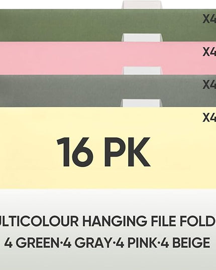 BALEINE 16PK Hanging File Folders, Legal Size Hanging Folders with 1/5-Cut Tabs for Filing Cabinets, File Boxes (16PK, Legal Size)