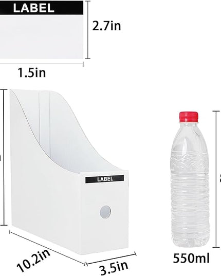 Limitliho 24 Pack Cardboard Magazine Holder, Magazine File Holder for Home, Office, Desk, 10.6'' H×10.2'' L ×3.5''W Magazine Storage Box (12 Pack White and 12 Pack Black)
