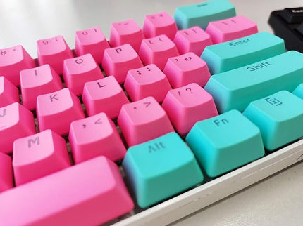Guffercty kred 61 Keycaps 60 Percent Miami Keycaps Set PBT Keycap Backlit OEM Profile with Key Puller for Cherry MX Switches Mechanical Gaming Keyboard (Miami)