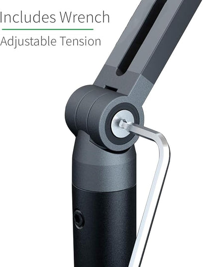 mic Boom Arm Low Profile Adjustable Stick Microphone Arm Stand with Desk Mount Clamp Screw Adapter Cable Management,for Audio-Technica shure sm58 beta58 sm7b blue yeti