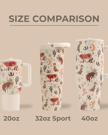 HydroJug Sport - Stainless Steel Tumbler with Straw, Vacuum Insulated, 32oz Leakproof Water Bottle, Ergonomic Design, Reusable, Dishwasher Safe, Rubber Base, Durable for Gym or Outdoors, Rodeo