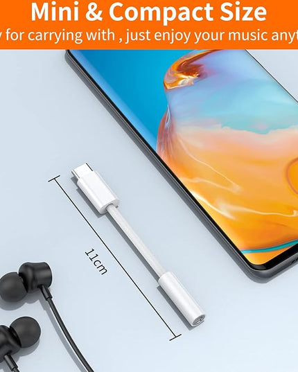 JXMOX USB Type C to 3.5mm Female Headphone Jack Adapter (2-Pack), USB C to Aux Audio Dongle Cable Cord for iPhone 17 Air 16 15 Pro Max, Samsung Galaxy S23 S24 S25 Ultra, iPad Pro, MacBook, Pixel 9 8