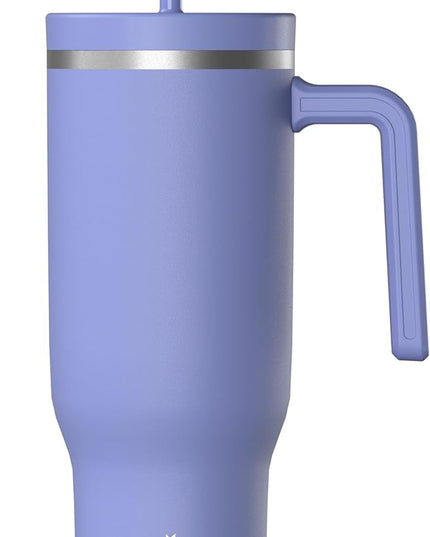 Hydrapeak Voyager 40 oz Tumbler with Handle and Straw Lid | Reusable Stainless Steel Water Bottle Travel Mug Cupholder Friendly | Insulated Cup (Iris)