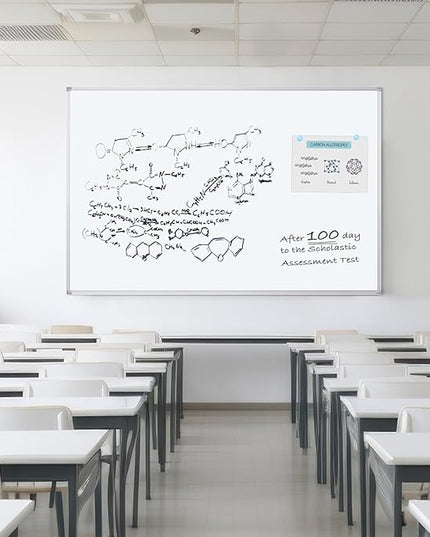 Maxtek White Board Dry Erase 72 x 48, Magnetic Dry Erase Whiteboard for Wall 6' x 4' Wall-Mounted Aluminum Frame Versatile Presentation Marker Board with a Long Pen Tray for Classroom, Office & Home
