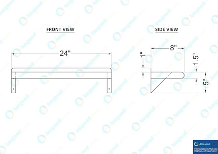 AmGood 24" Long X 8" Deep Stainless Steel Wall Shelf | NSF Certified | Appliance & Equipment Metal Shelving | Kitchen, Restaurant, Garage, Laundry, Utility Room