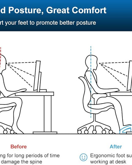 StrongTek Wood Ergonomic Footrest - 4-Angle Adjustable Foot Stool for Desk, Office Footrest, Anti-Slip Foot Stand for Under Desk, Enhances Posture, Promotes Blood Circulation, Easy Assembly (Espresso)