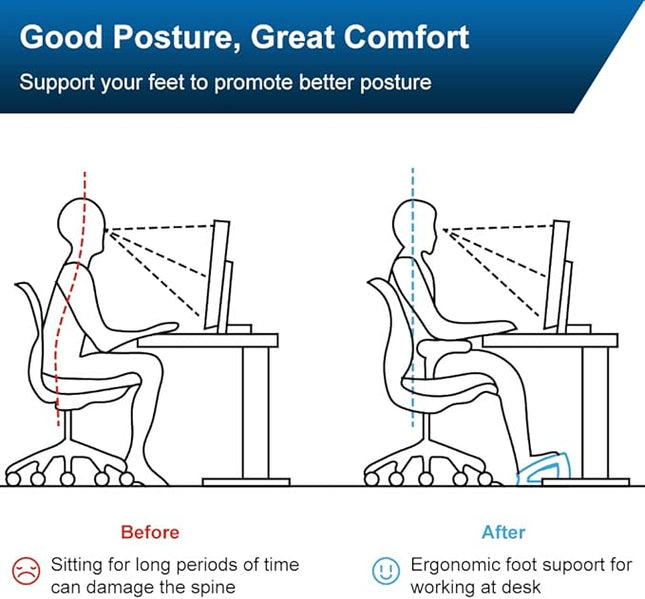 StrongTek Wood Ergonomic Footrest - 4-Angle Adjustable Foot Stool for Desk, Office Footrest, Anti-Slip Foot Stand for Under Desk, Enhances Posture, Promotes Blood Circulation, Easy Assembly (Espresso)