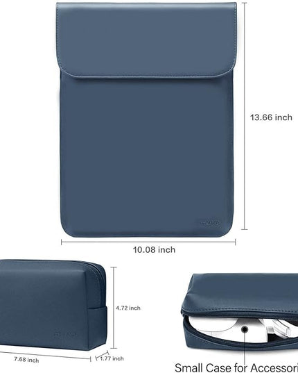 MOSISO Laptop Case 13 inch, 13 inch Laptop Sleeve Compatible with MacBook Air M4 M3 M2 M1 2025-2018 / Pro M2 M1 2025-2016, Faux Suede Leather Case with Small Bag, Peacock Blue