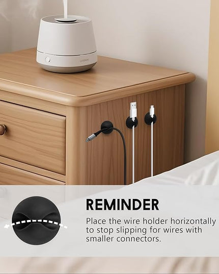 Black Cable Clips 9 PCS, Adhesive Cable Organizer Phone Charging Cord Holder, Wire Organizer for Desk