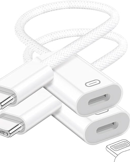 USB C to Lightning Headphone Audio Adapter, Type C Male to Female Lightning Earphone Converter with Charge/Data Transfer, Compatible with iPhone 16/15 Plus/Pro/Max, iPad Pro/Air 6/5/4, MacBook（2 Pack）
