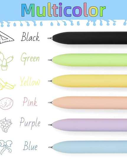 UIXJODO Colored Pens, 6 Pcs Colorful Pens Fine Point Smooth Writing Pen, 0.5mm Colored Ink Gel Pen for Journaling Note Taking Planner, School Supplies Gifts for Nurse Teacher (6 Pcs Gold Vibrant)