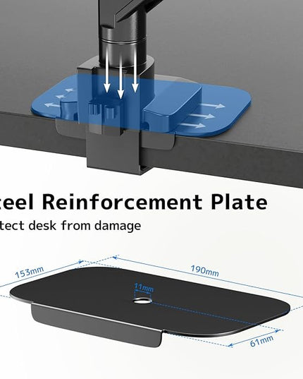 17-57 Inch Ultrawide Monitor Arm, up to 59.4 lbs, Heavy Duty Monitor Arm for Flat/Curved Display and TV, Steel Reinforcement Plate Included, VESA 75x75 to 200x200, PUTORSEN