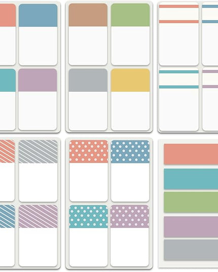 ELII 1 Inch Sticky Index Tabs, 500 Pcs Book Markers, Writable and Transparent for Notebooks, Pages, Colored Markers for Books, Annotating (Morandi)