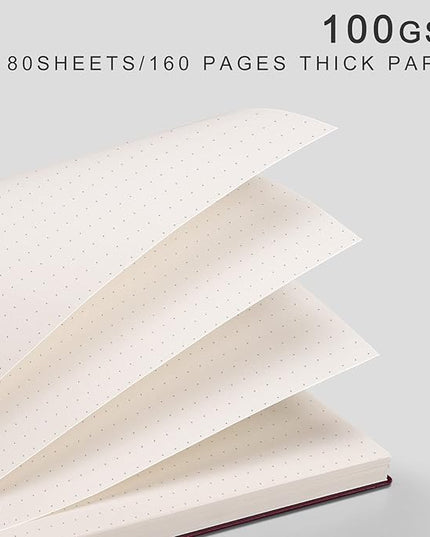 EMSHOI Dotted Journal Spiral Notebook 5.7" x 8.22" - 4 Pack 640 Pages 100gsm Thick Paper, A5 Dot Grid Notebook, Plastic Hardcover Bullet Notebooks Journals for Writing Women Men Work School Supplies