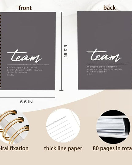 hold fizz Grey Meeting Notebook for Work, Employee Appreciation Gifts, Team Gifts for Employees, Thank You Gifts for Women Men Leader Boss Mentor Manager Coworkers Going Away Retirement, 5.5"x8.3"