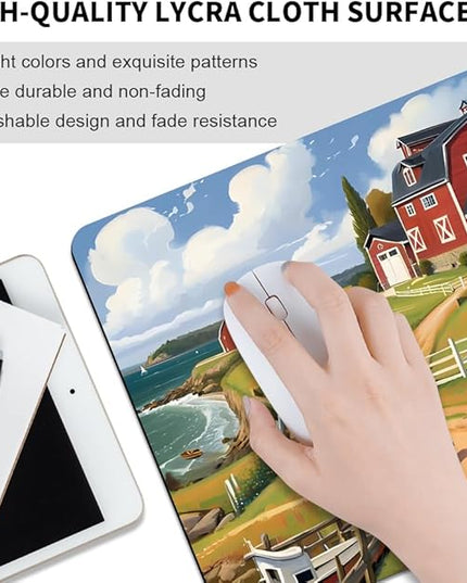 Beach House Square Mouse pad, Texture, Waterproof, Anti Slip Rubber Base, Computer Mouse pad, Laptop Mouse pad