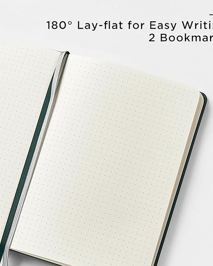 &And Per Se Dotted Journal Notebook (10 packs), A5 Hardcover Leather Bullet Dotted Journal, 160 Pages 100GSM Thick Paper, 3 Sheets of Stickers Included - 5.7'' x 8'' (Green)
