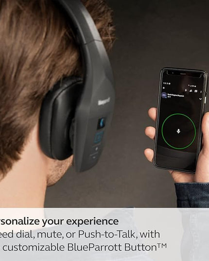 BlueParrott B650-XT Mono Bluetooth Wireless Headphones 96% Noise Canceling Over Head Trucker Headset with Mic, 100% Voice Control, IP54-Rated Protection, Active Noise Cancellation, 36 hrs. Talk Time