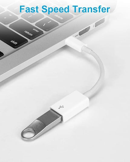 FLEAVER USB C to USB Adapter [2 Pack],Type-C OTG Cable Type C Male to USB A Female Adapter Compatible with Pro/Air 2019 2018 2017,S20 S20+ Ultra Note 10 S9 S8 (White)