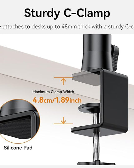 ULANZI ZJ02 Camera Desk Mount Overhead Magic Arm, 98cm/38.6inch Aluminum Adjustable Articulating Arm with 1/4" Ball Head for Cameras DSLR Lights Mount for Live Streaming/Photo Video Shooting