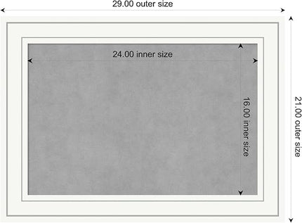 Amanti Art White Framed Magnetic Board 21x29 Medium Vision Board for use with Magnets, 100% Metal Sheet to Display Items as Office Decor or for Home Organization in mudroom, Kitchen or Kids Room