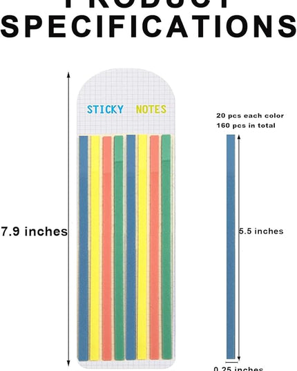 Potanro Sticky Long Tabs 6 Sheet Highlighter Tape 960 Pcs Translucent Sticky Notes Tabs for Annotating Books Bible Study Supplies