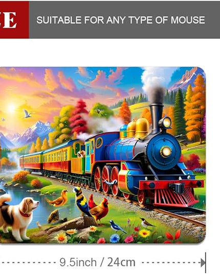 Train Square Mouse pad, Texture, Waterproof, Anti Slip Rubber Base, Computer Mouse pad, Laptop Mouse pad