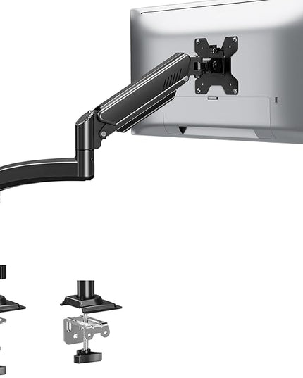 Single Monitor Mount Arm, VESA Desk Mount Stand for 13-32 inch Computer Screen up to 22 lbs, Adjustable Height Tall Monitor Arm with Tilt Swivel Rotation, VESA 75 100mm, Black, Freelift