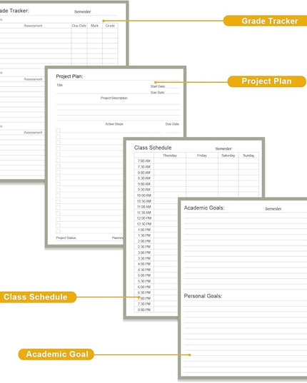 Academic Planner for 2026 or Anytime – 8.5" x 11" Undated Weekly Student Planner For Homeschool, High School, College & Nursing Students, 200 Pages, Green