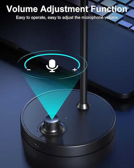 Aokeo USB Microphone, Gaming Microphone for PC with Volume Control Buttons for Recording,Podcasting,Streaming,YouTube,PS5 PS4 Mac Laptop