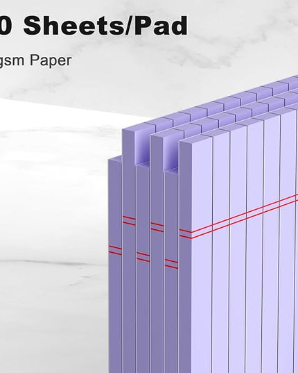 AILZFEI 6pcs Small Legal Pad 5x8 College Ruled Purple Legal Pads Notepads 6 Pack Study Back Writing Pads 5 x 8 Perforated Narrow Ruled Pads of Paper Purple