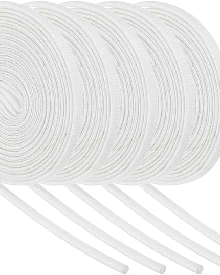 MECCANIXITY 5Pcs Wire Insulation Braid Fire Sleeve,9.8Ft-2.5mm ID White, High Temp Silicone Coated Fiberglass Sleeving for Automotive Hose Lines Electrical Wiring