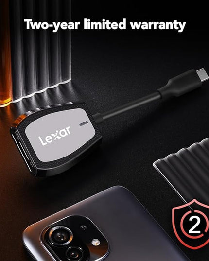 Lexar Professional USB 3.2 Type-C Dual-Slot Reader, Supports SD and microSD UHS-II Cards, Up To 312MB/s Read (LRW470U-RNHNU)