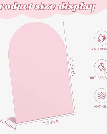 Magnet Display - 2 Pack Pink Magnetic Bulletin Board with 10 Multi-Color Magnets, 11" x 7.8" Magnet Display Board for Offices, Homes, Photos, and Documents (Arched)